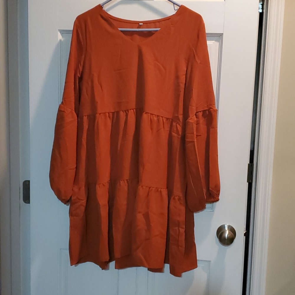 Burnt orange tunic dress